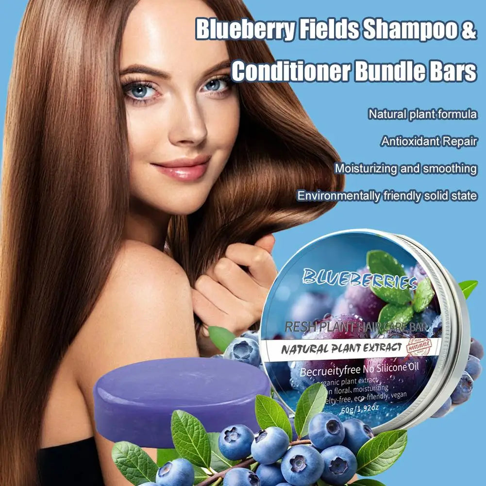 Blueberry Solid Shampoo & Conditioner Bar – Frizz & Thinning