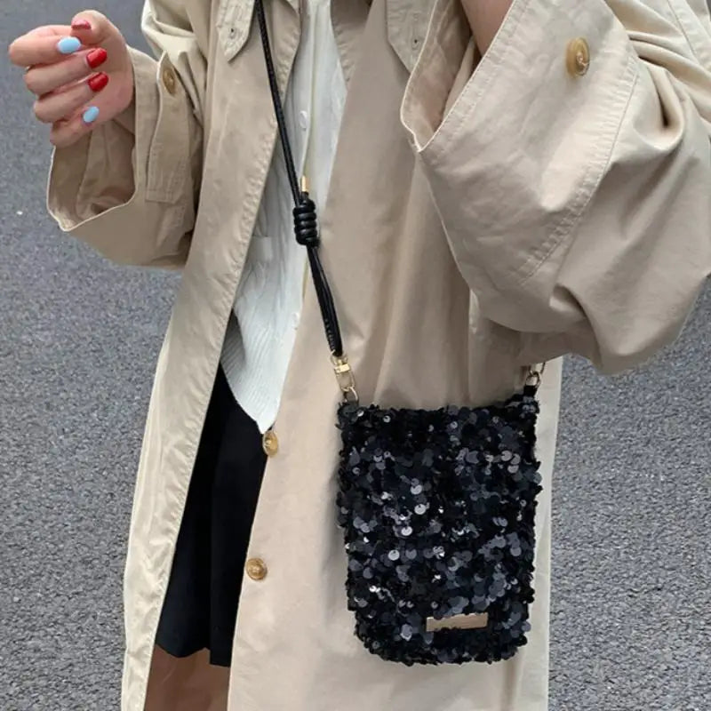 Sequin Mini Crossbody Bag – Shiny Shoulder Phone Bag