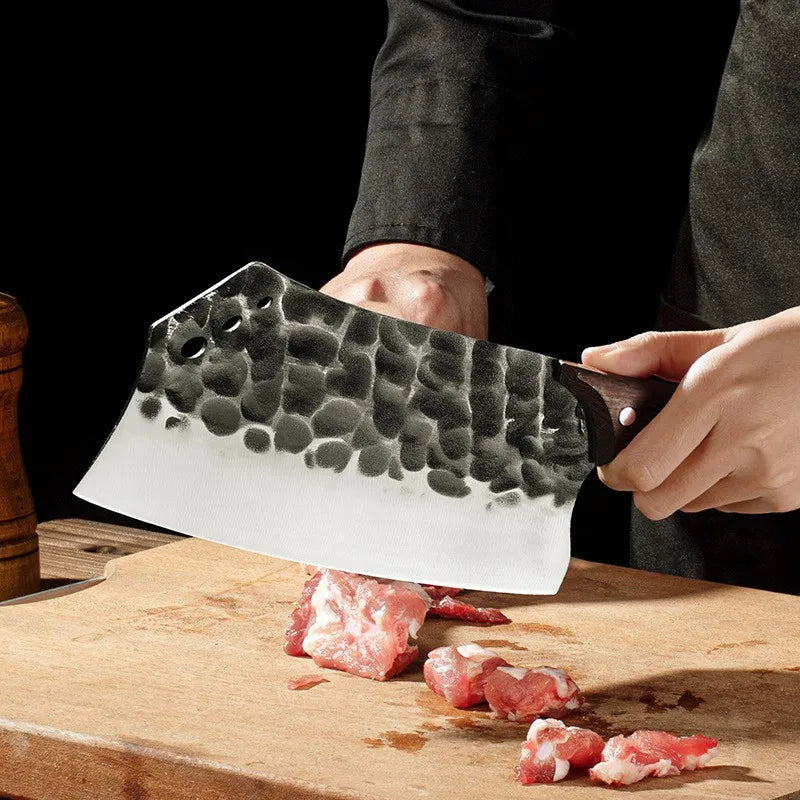 Forged Stainless Steel Kitchen Knife Set – Cleaver & Slicer