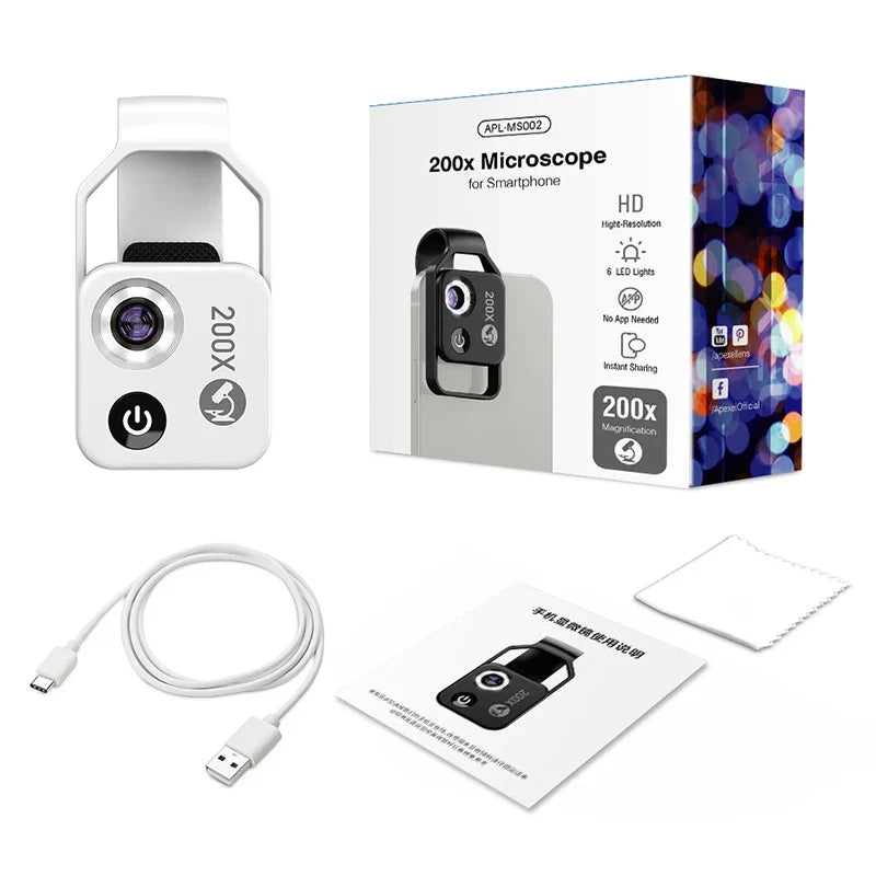 200X Microscope Cell Phone Lens Camera Macro Mobile Accessories