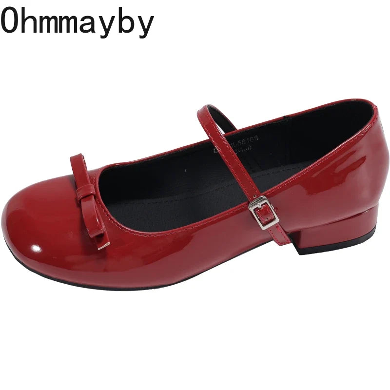 Women's Mary Jane Pumps – Butterfly-Knot Square Heel Dress Shoe