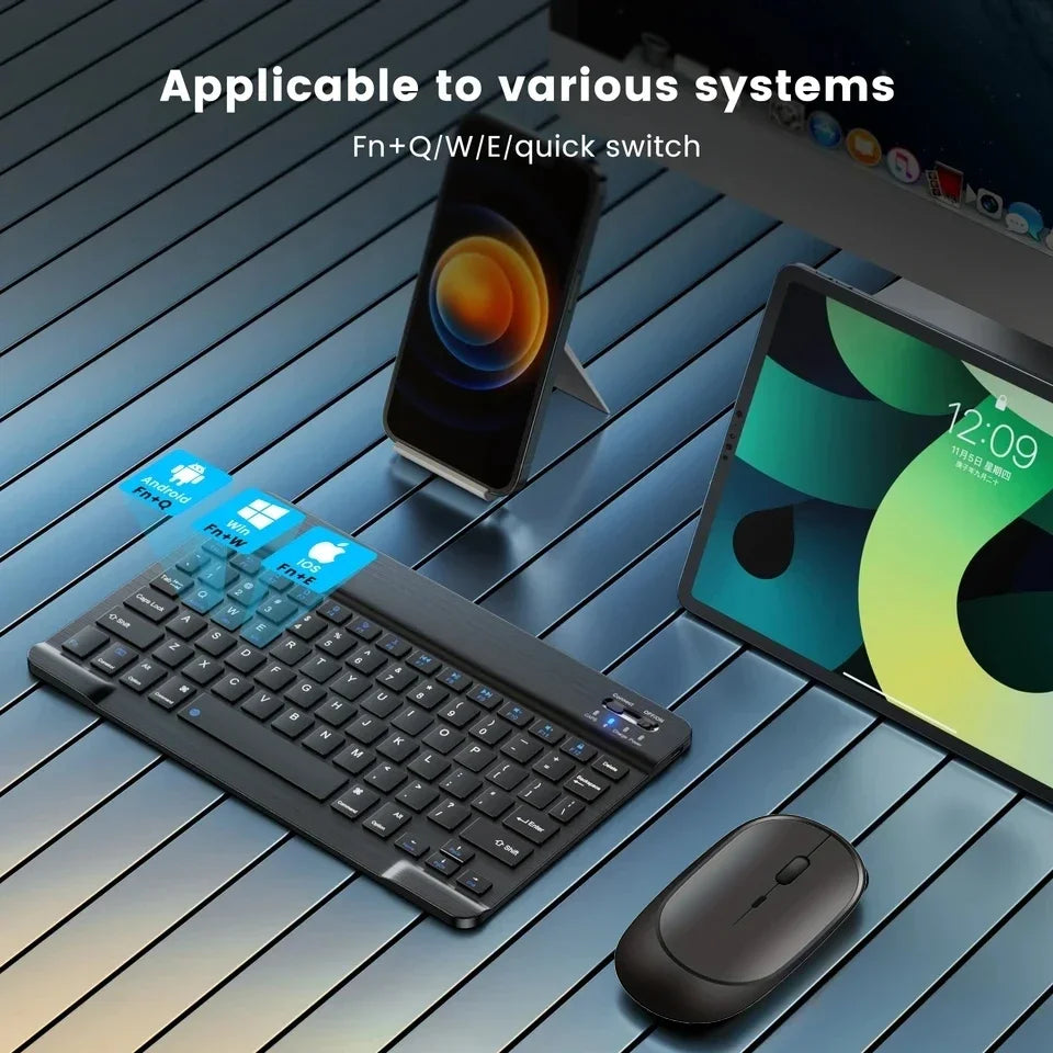 Mini 78-Key Wireless Keyboard Mouse Bluetooth-compatible Rechargeable
