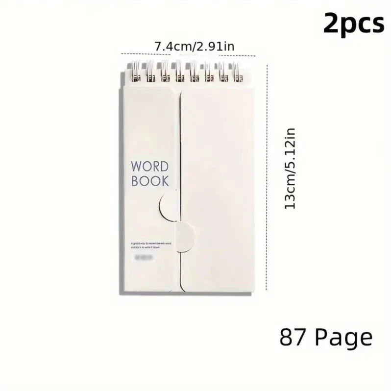 Spiral Vocabulary Word Book Portable Pocket Notebook Check List Cover