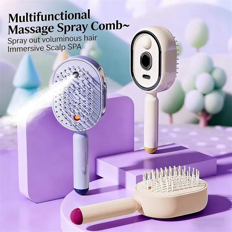 3-in-1 Electric Spray Scalp Massage Comb | Steam & Essential Oil