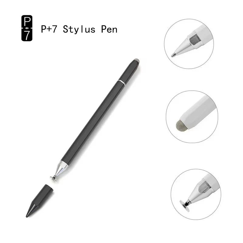 P+7 Universal Stylus Pen 3 Tips & Ballpoint – iOS & Android