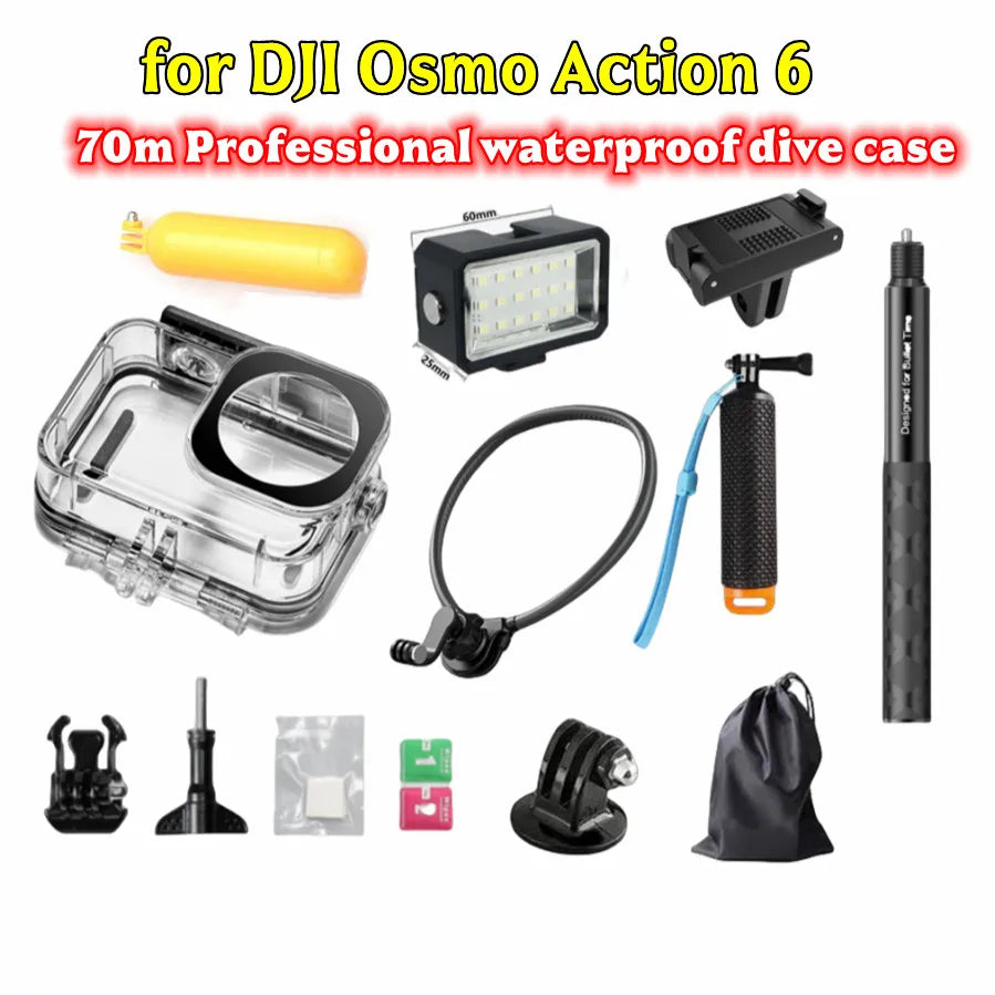 70M Waterproof Housing Case for DJI OSMO Action 6 – Dive Shell
