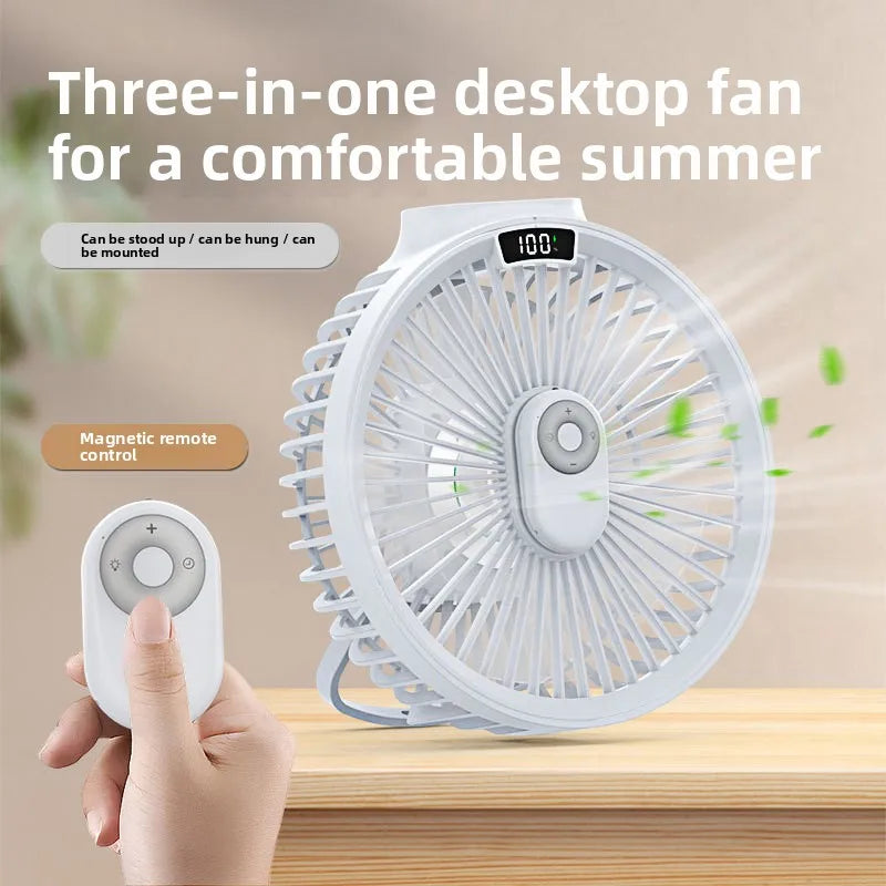 USB Rechargeable LED Desktop & Ceiling Fan – Portable Camping