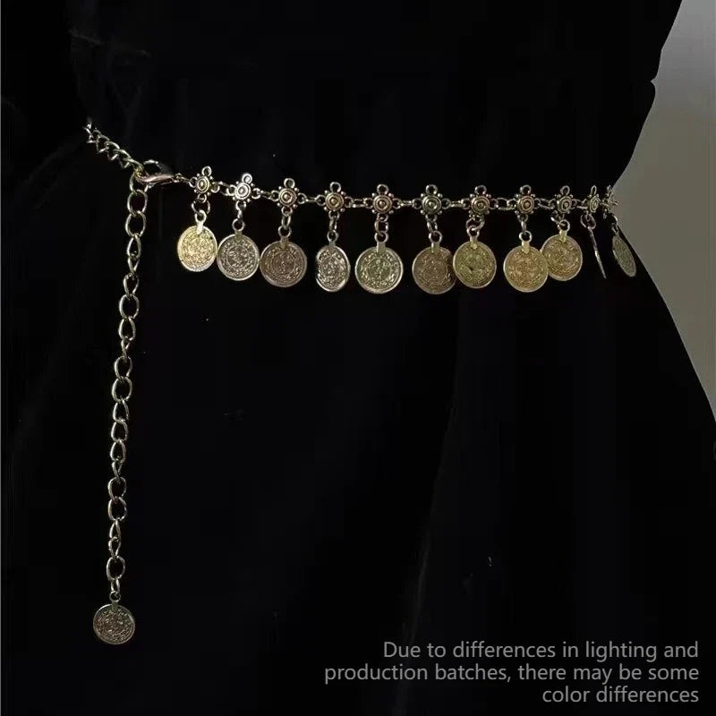 Pearl Waist Chain Belt – Retro Hollow Metal Design for Women