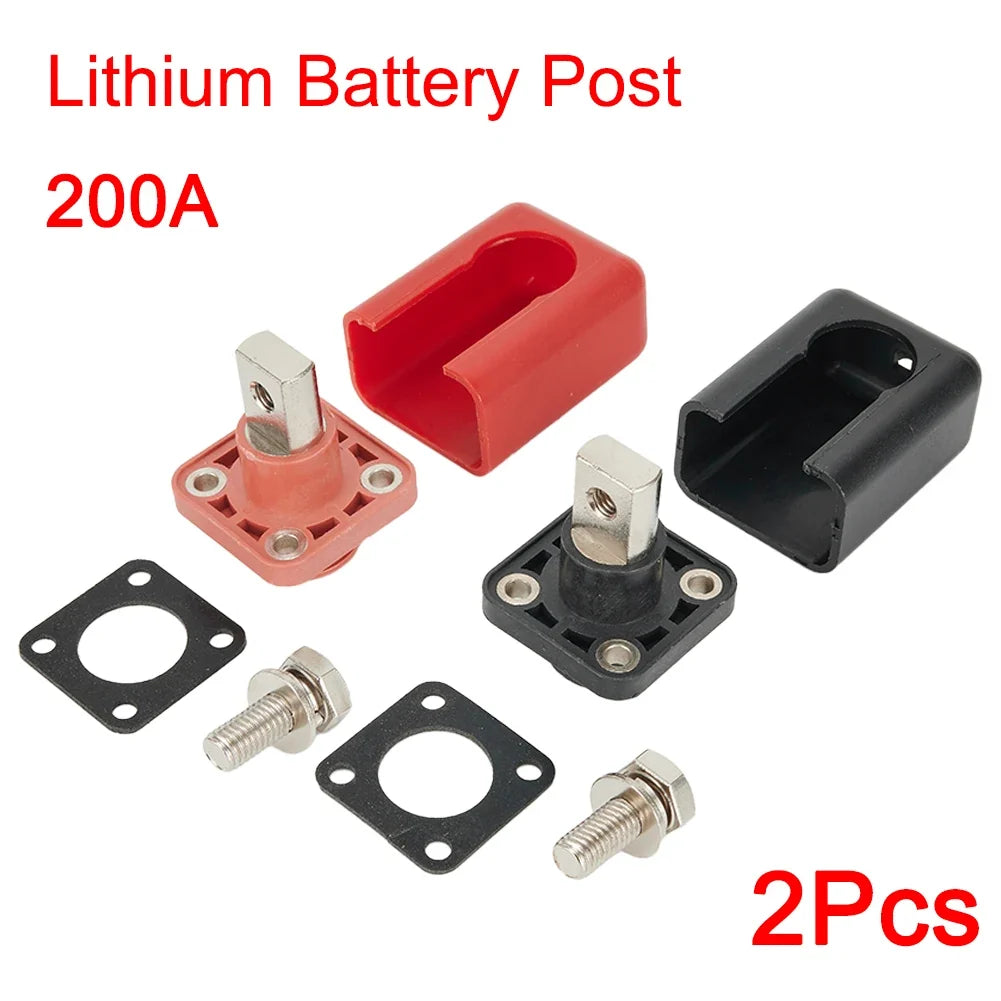 200A All-Copper Battery Terminal Posts Red & Black 2-Pack