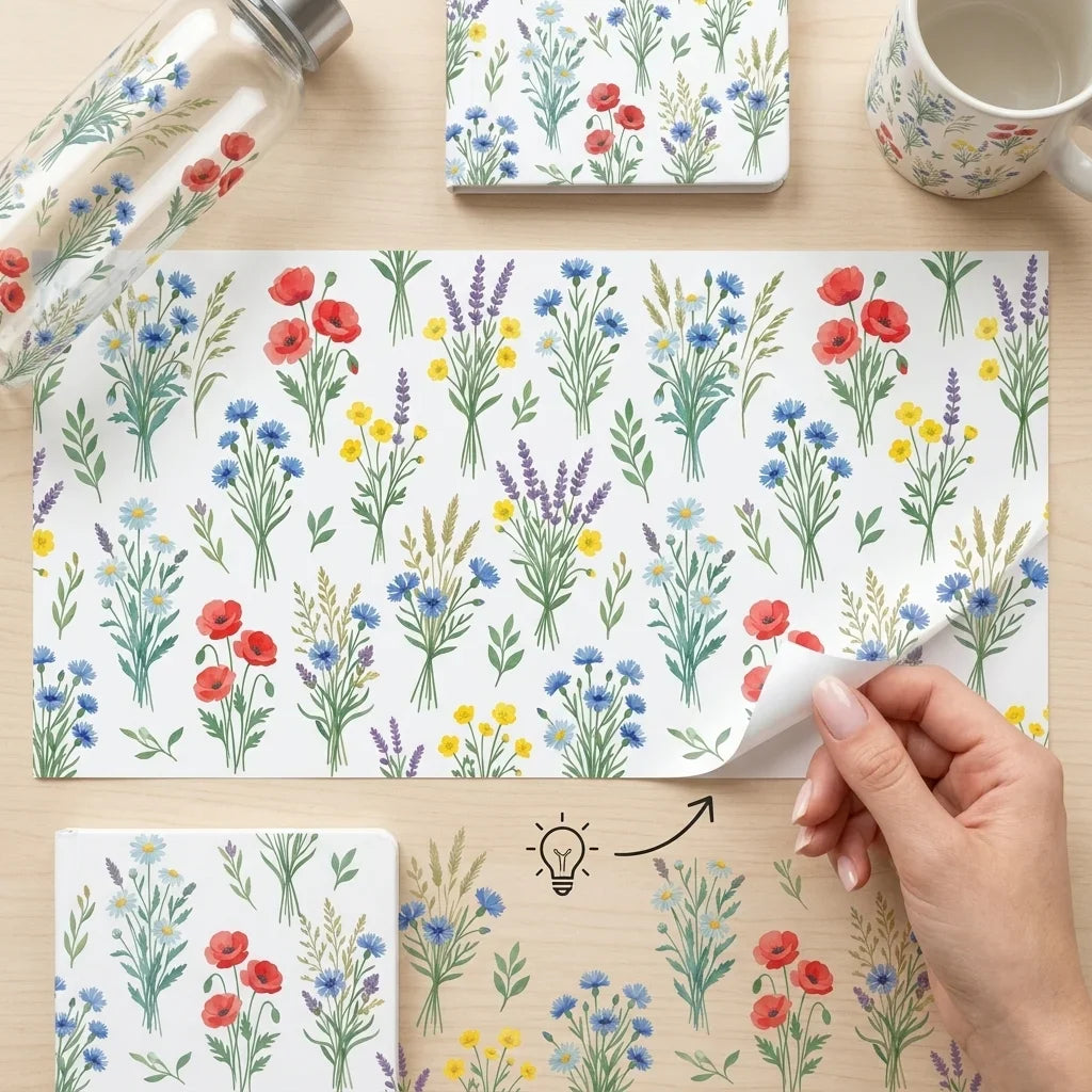 Wildflower UV DTF Transfer Sticker | Waterproof Floral Decal