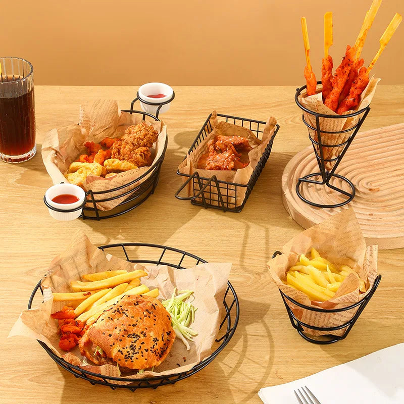 Fries Stand Fried Chicken Display Rack Stainless Appetizers Cone