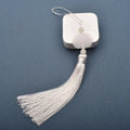 White Jade Lotus Fringe Trim Bookmark Silk Tassels Pendant DIY Sewing