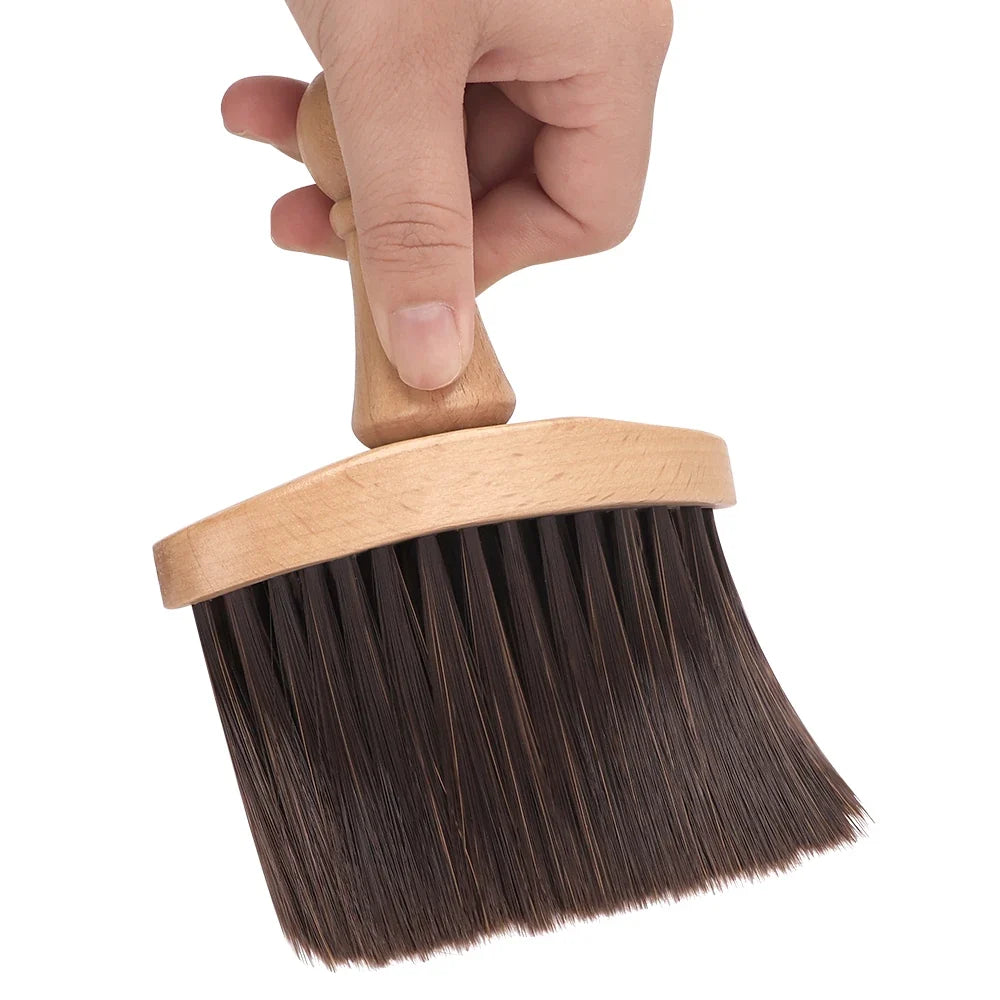 Professional Salon Neck & Face Hair Sweep Brush – Long Handle