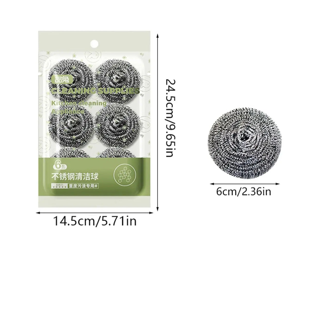 Bag Stainless Steel Cleaning Ball Dishwashing Scrubber Kitchen Pot