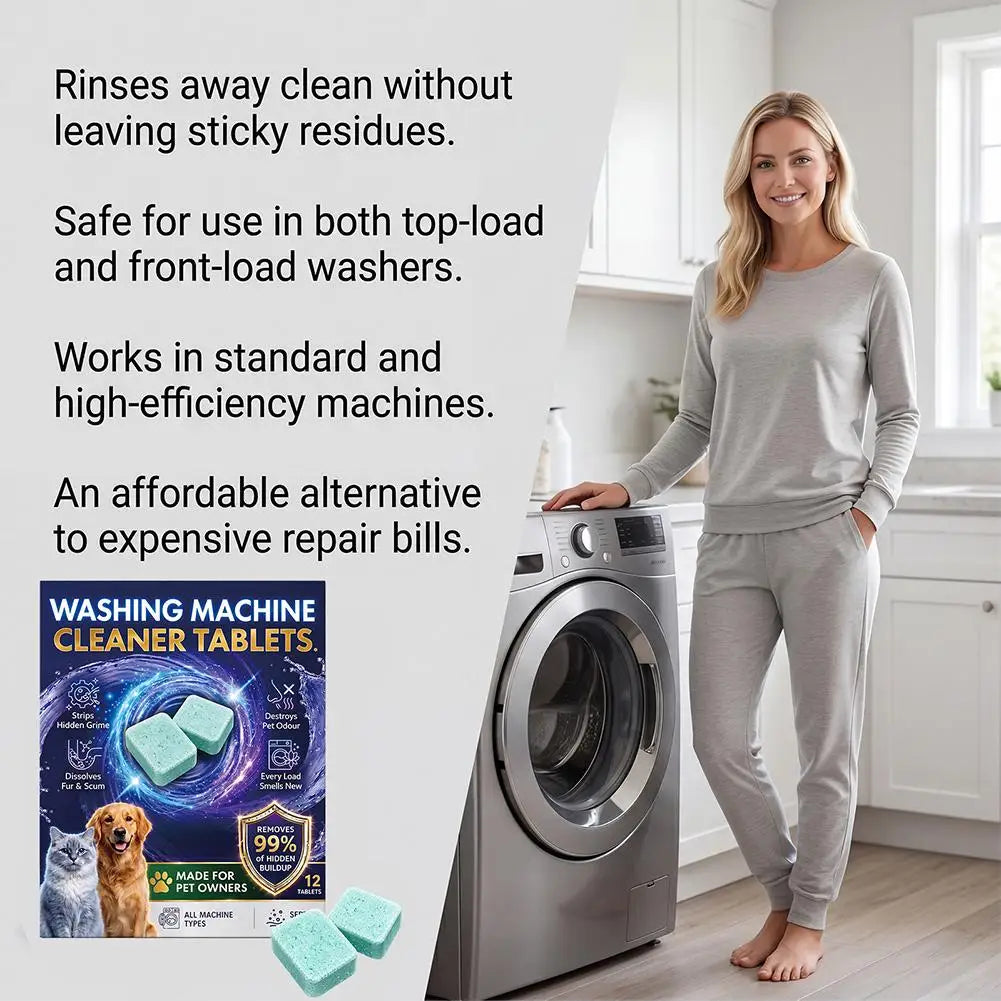 Washing Machine Cleaning Tablets 12/24 Pack – Descaler & Deodorizer