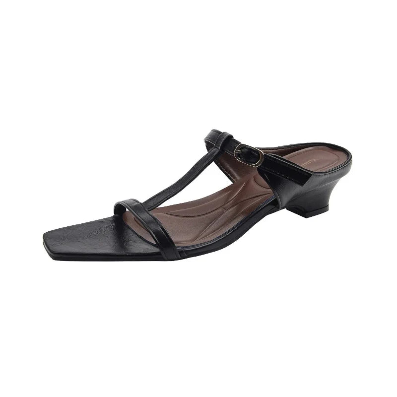 Women's T-Strap Gladiator Sandals | Open Toe Block Heel