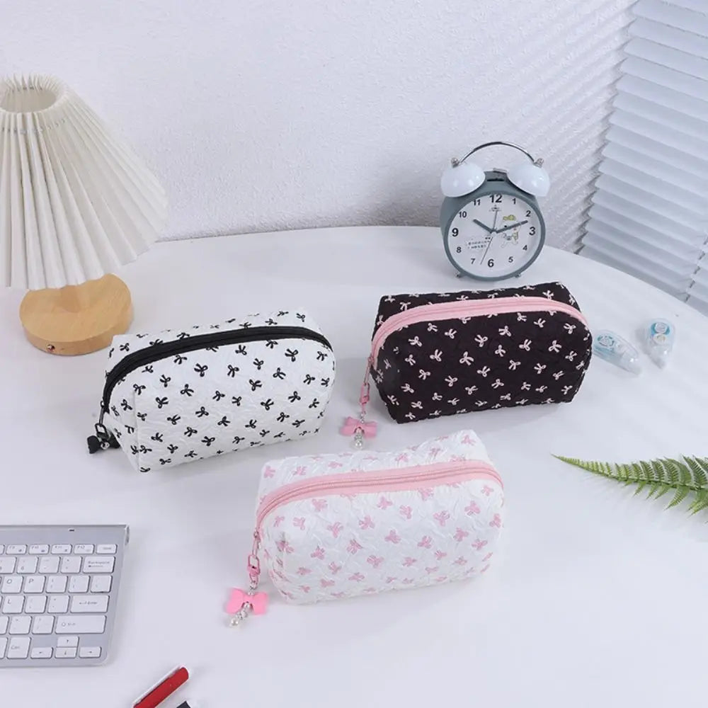 Bowknot Pencil Case – Large Capacity Pen & Cosmetic Bag