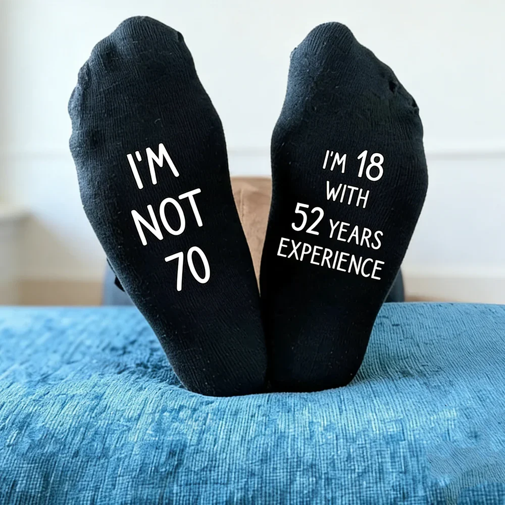 Funny 70th Birthday Socks "I'm Not 70" | Novelty Gift Unisex