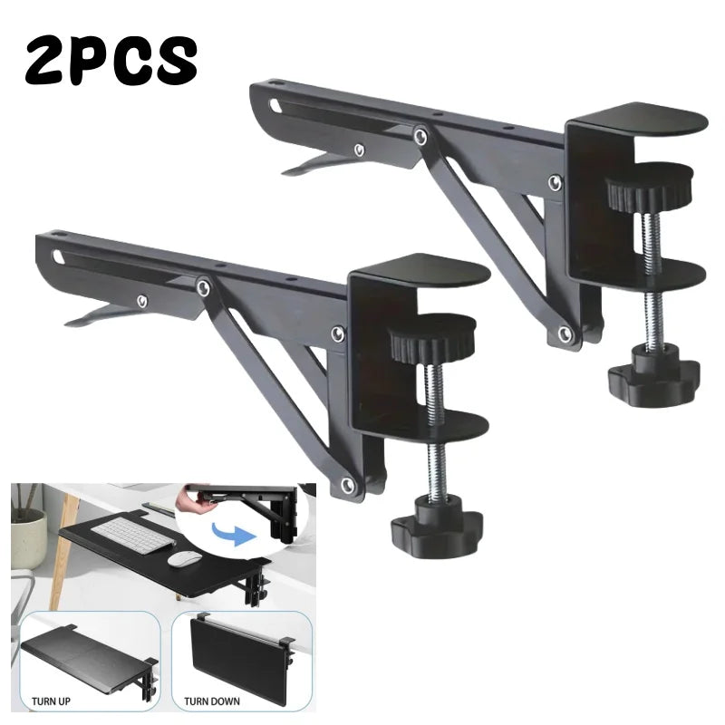 2-Pack Folding Triangle Desk Extension Brackets – Heavy Duty