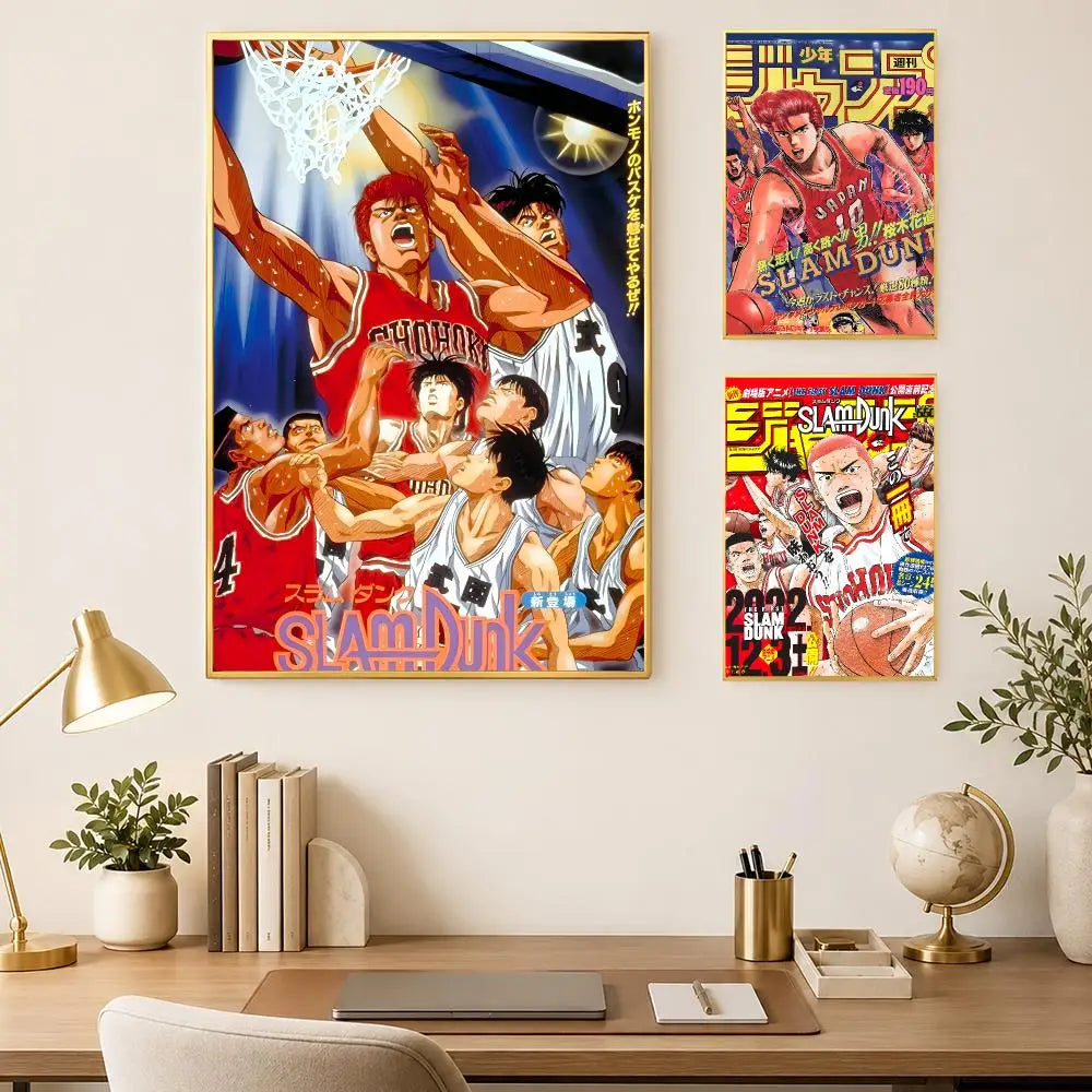 Slam Dunk Anime Wall Poster – HD Self-Stick Waterproof Print