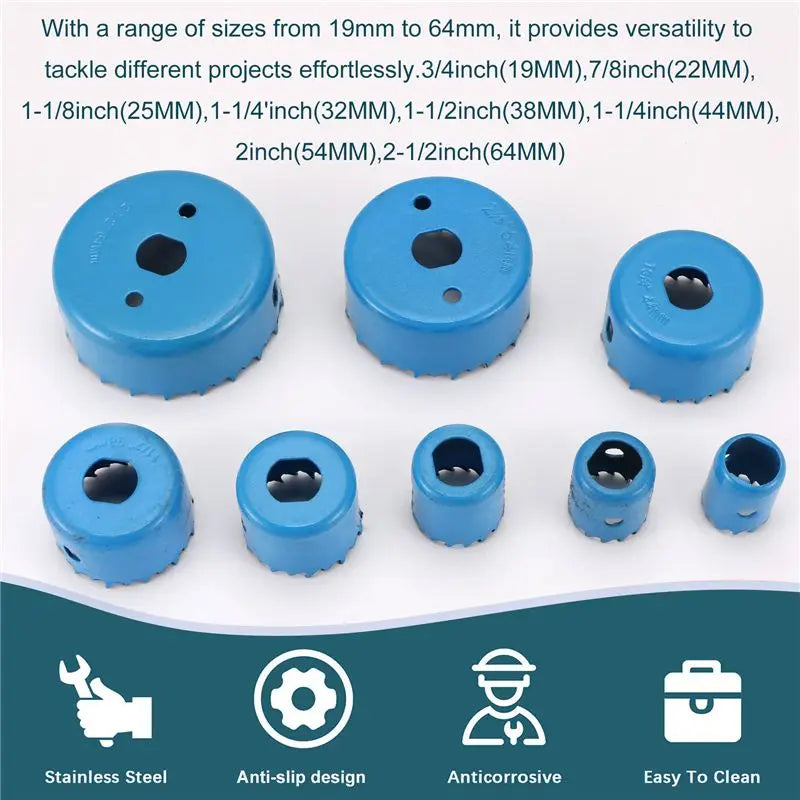 A36T- Hole Saw Cutting 19- Wood Metal Alloys Circular Round Case