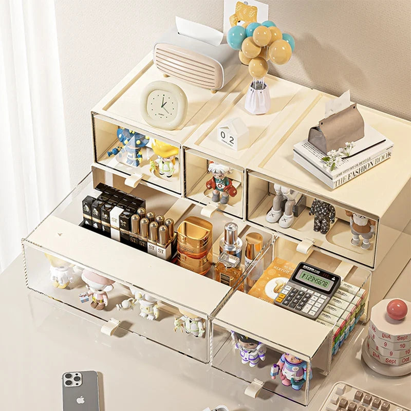 Storage Box with Drawers – Desk Organizer & Collectible Display