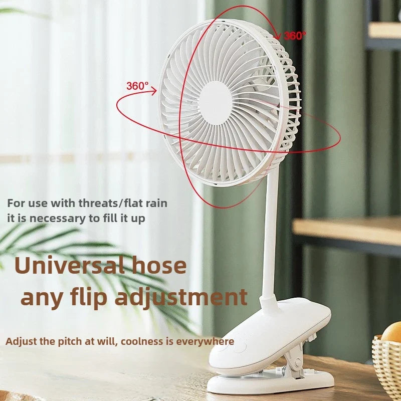 URGGU 6-Inch USB Clip Fan – 4 Speeds, Timer, Desk & Dorm