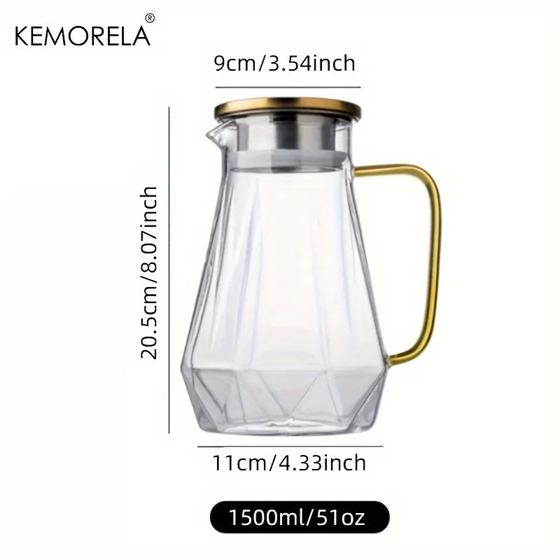 Diamond Texture Glass Teapot & Water Carafe | KEMORELA