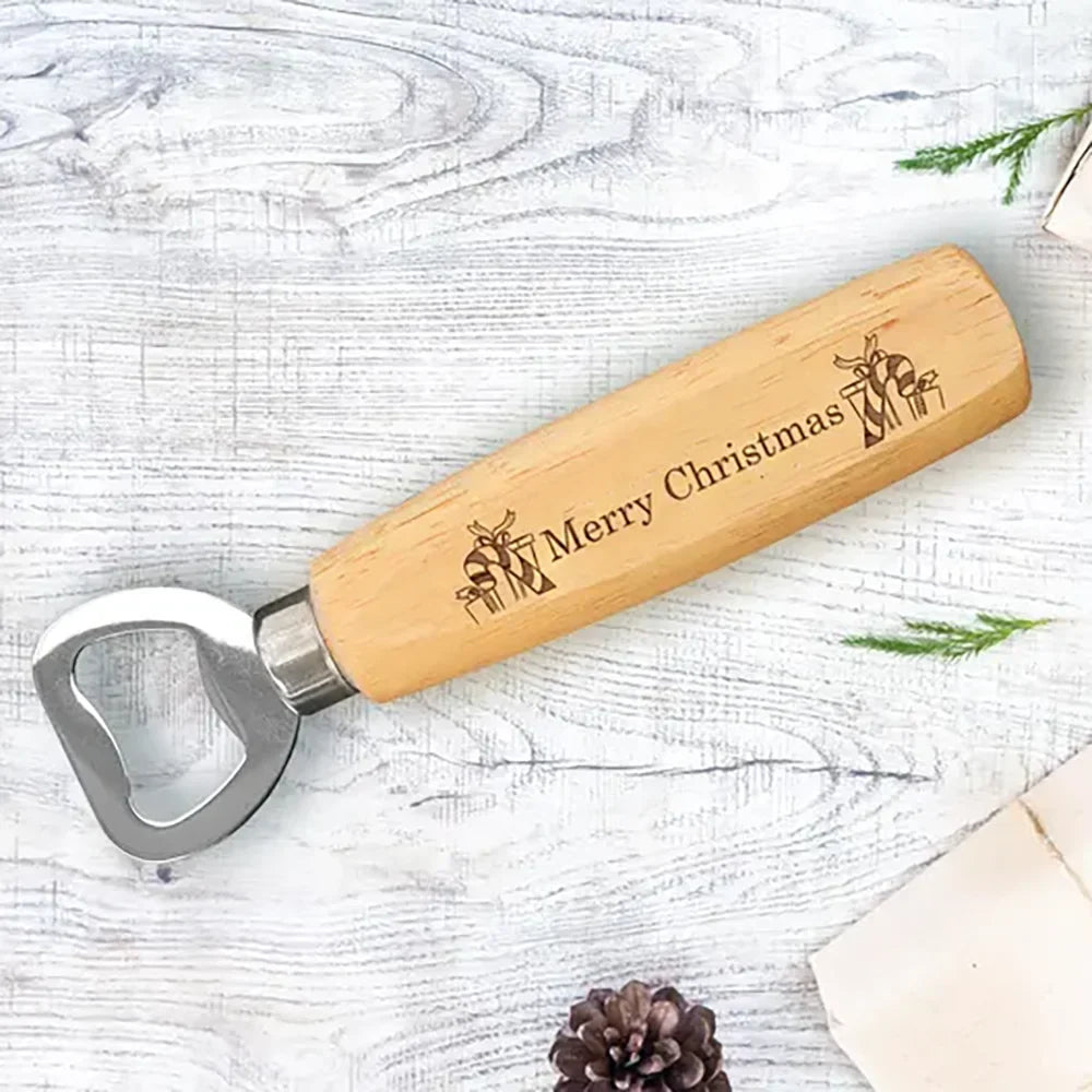 4-Piece Wooden Beer Bottle Opener Set | Christmas Gift