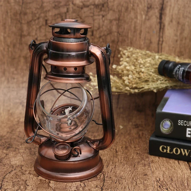 Horse Lamp Glass Lampshade Nostalgic Retro Outdoor Kerosene Circular