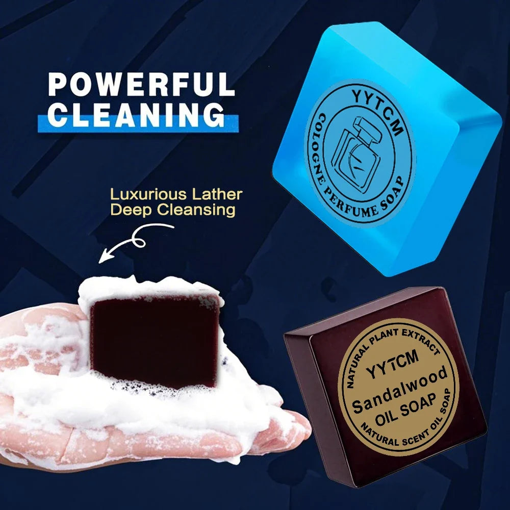 Men's Cologne Soap Perfume Sandalwood Bath Face Wash Body Essential