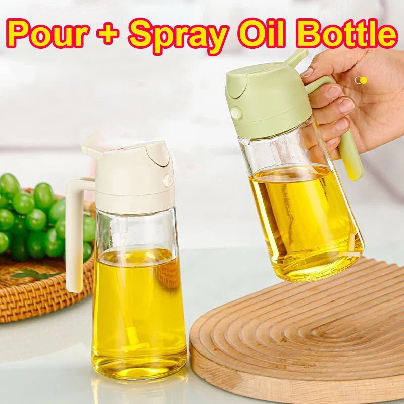 2-in-1 Oil Sprayer & Dispenser Bottle 500ml | BBQ & Air Fry