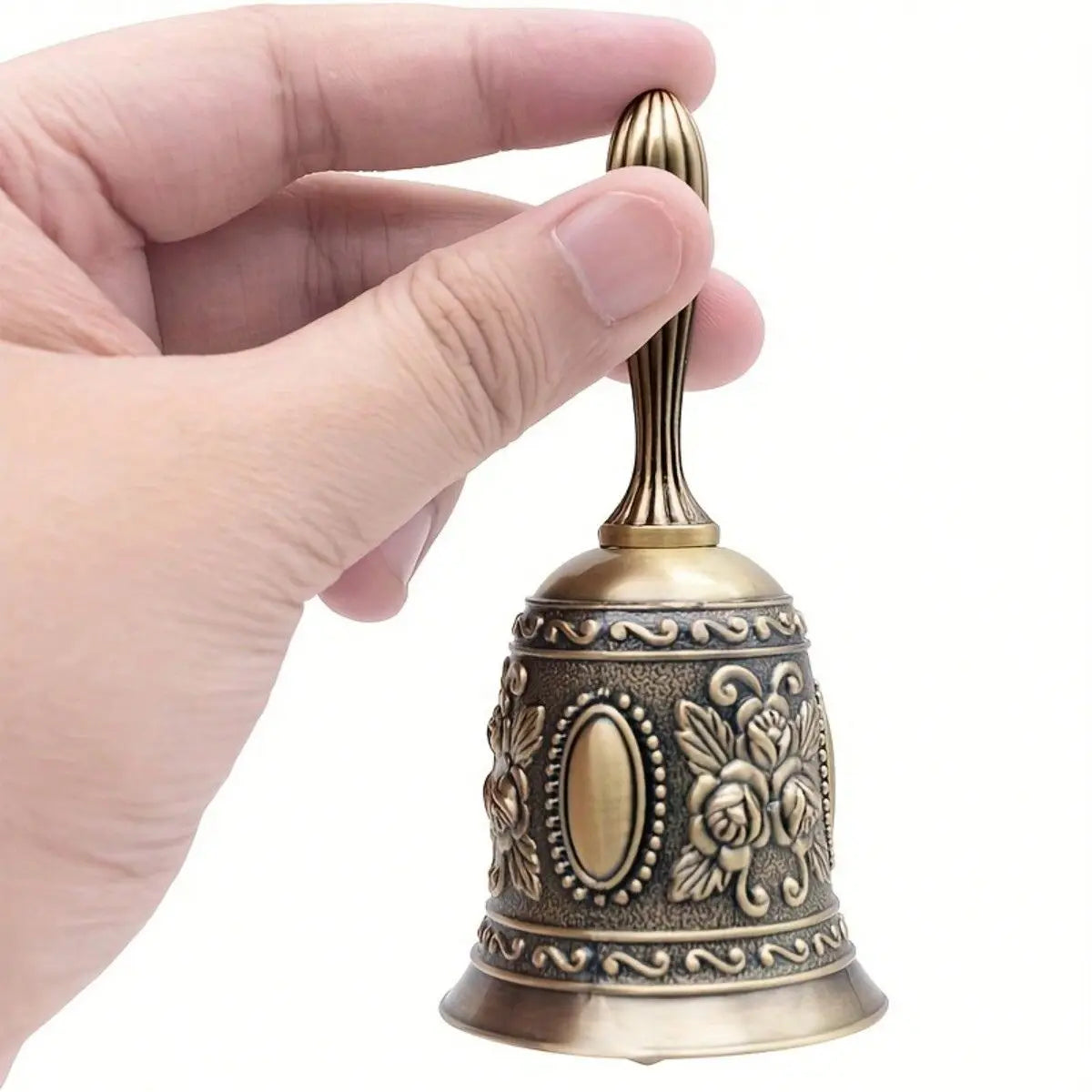 Elegant Brass Hand Bell Durable Polished Finish Ideal Weddings