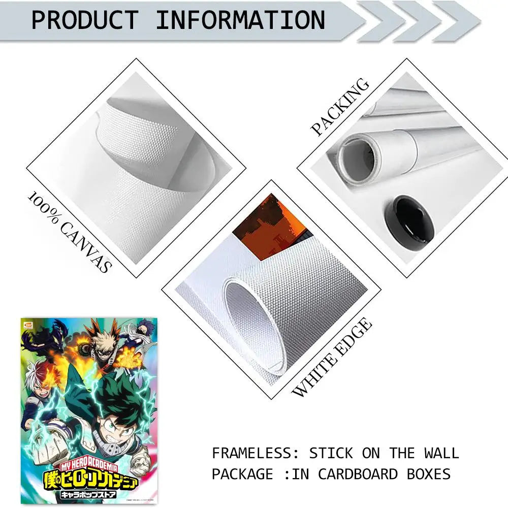 My Hero Academia Anime Canvas Wall Art – Unframed Poster