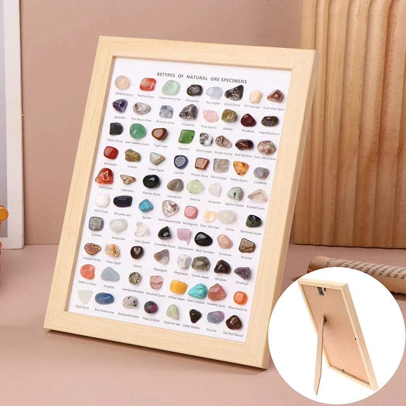 80-Piece Natural Mineral Specimen Collection – Crystal & Agate Set