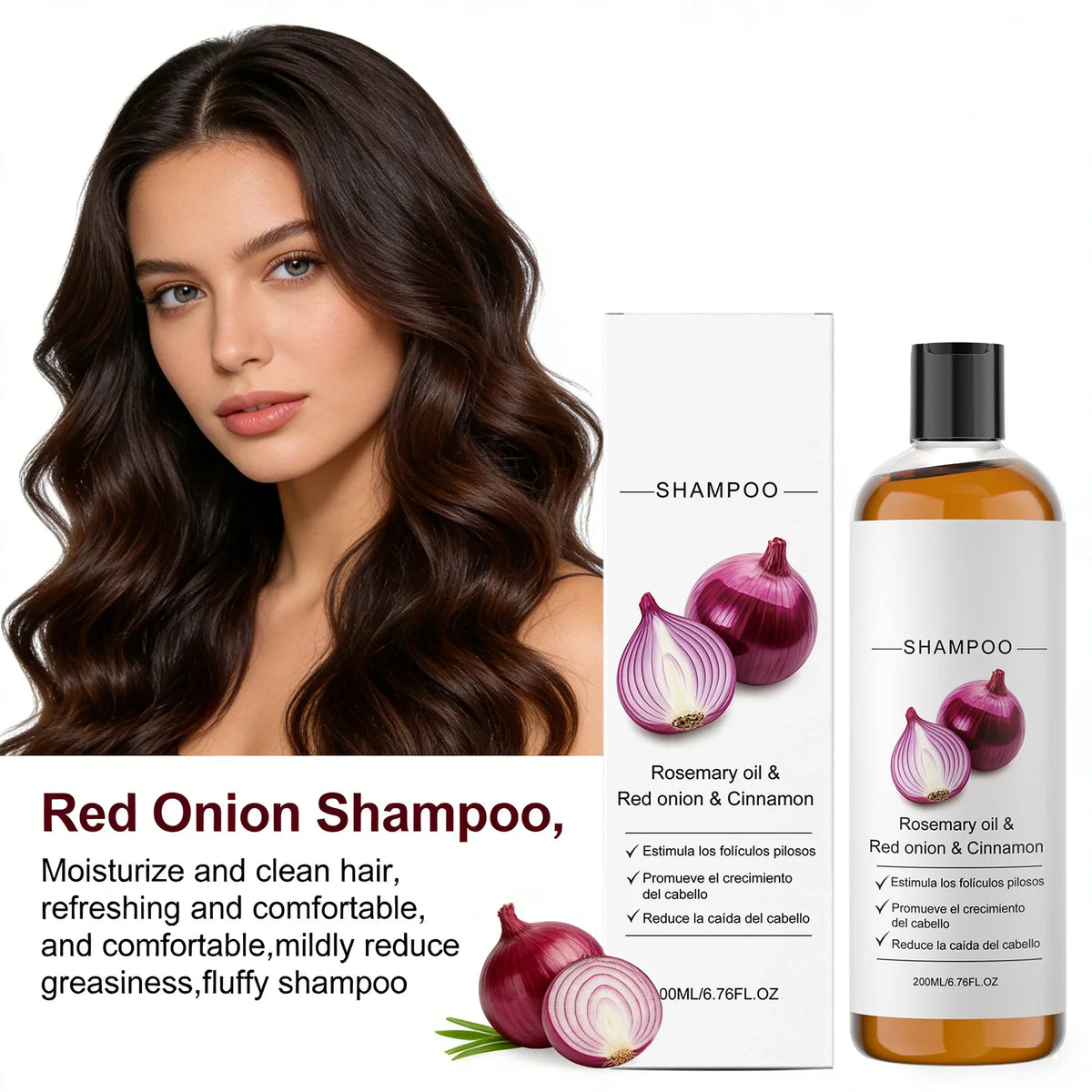 Rosemary Oil Red Onion Shampoo Anti Hair Loss Care Gentle Cleansing