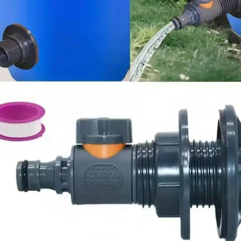 PVC Water Tank Adapter Kit with Valve – Rainwater Collection