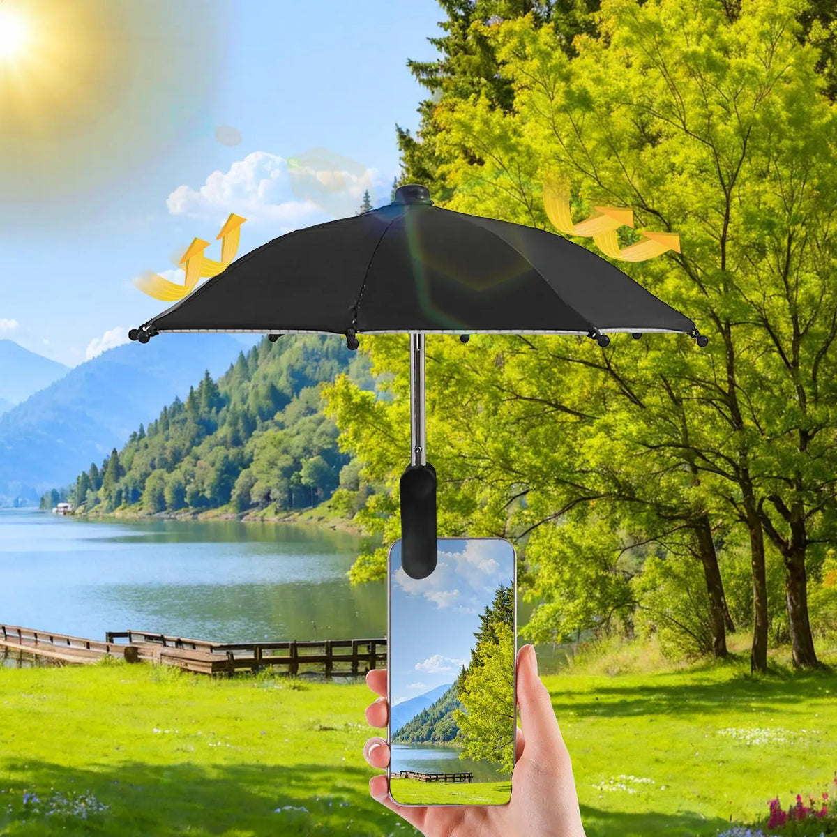 Clip-On Phone Sun Shade – Anti-Glare Outdoor Screen Umbrella