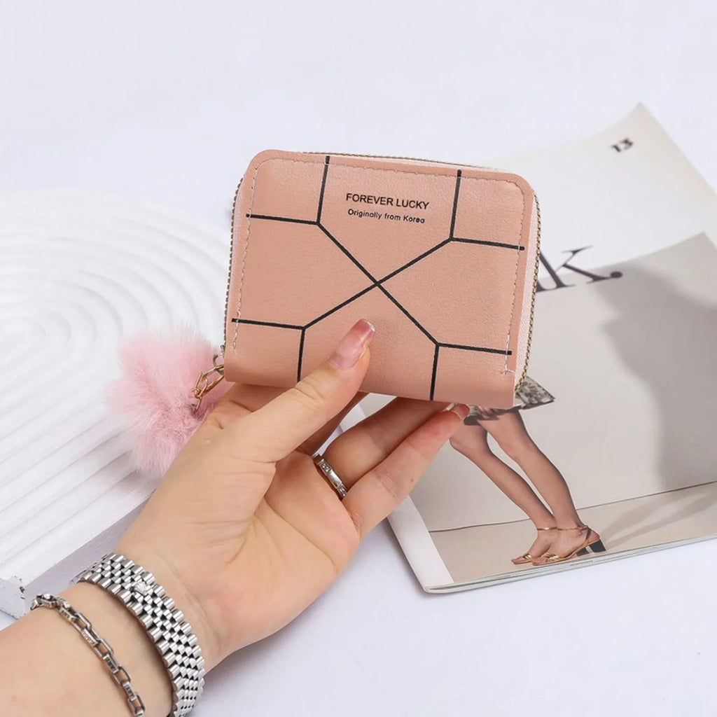 Women's Slim Minimalist Short Wallet | PVC Zipper Coin Purse