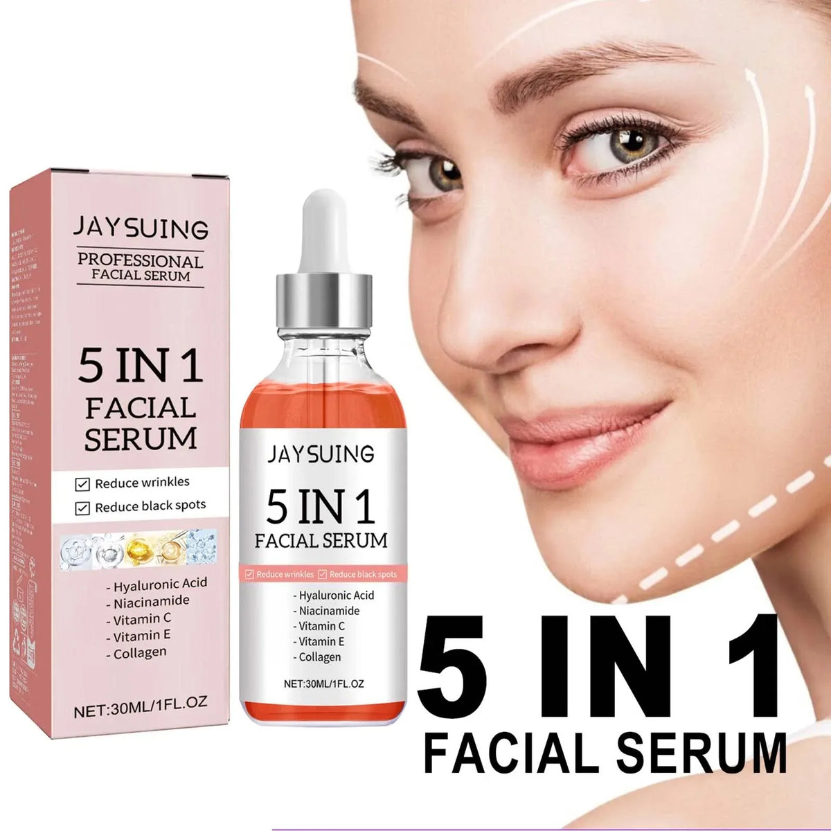1 2 Facial Serum Fade Fine Lines Firming Skin Shrink Pore