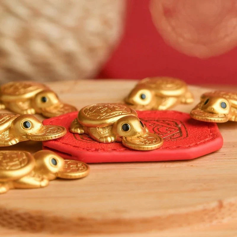 Feng Shui Mini Golden Money Turtle – Lucky Wealth Decor