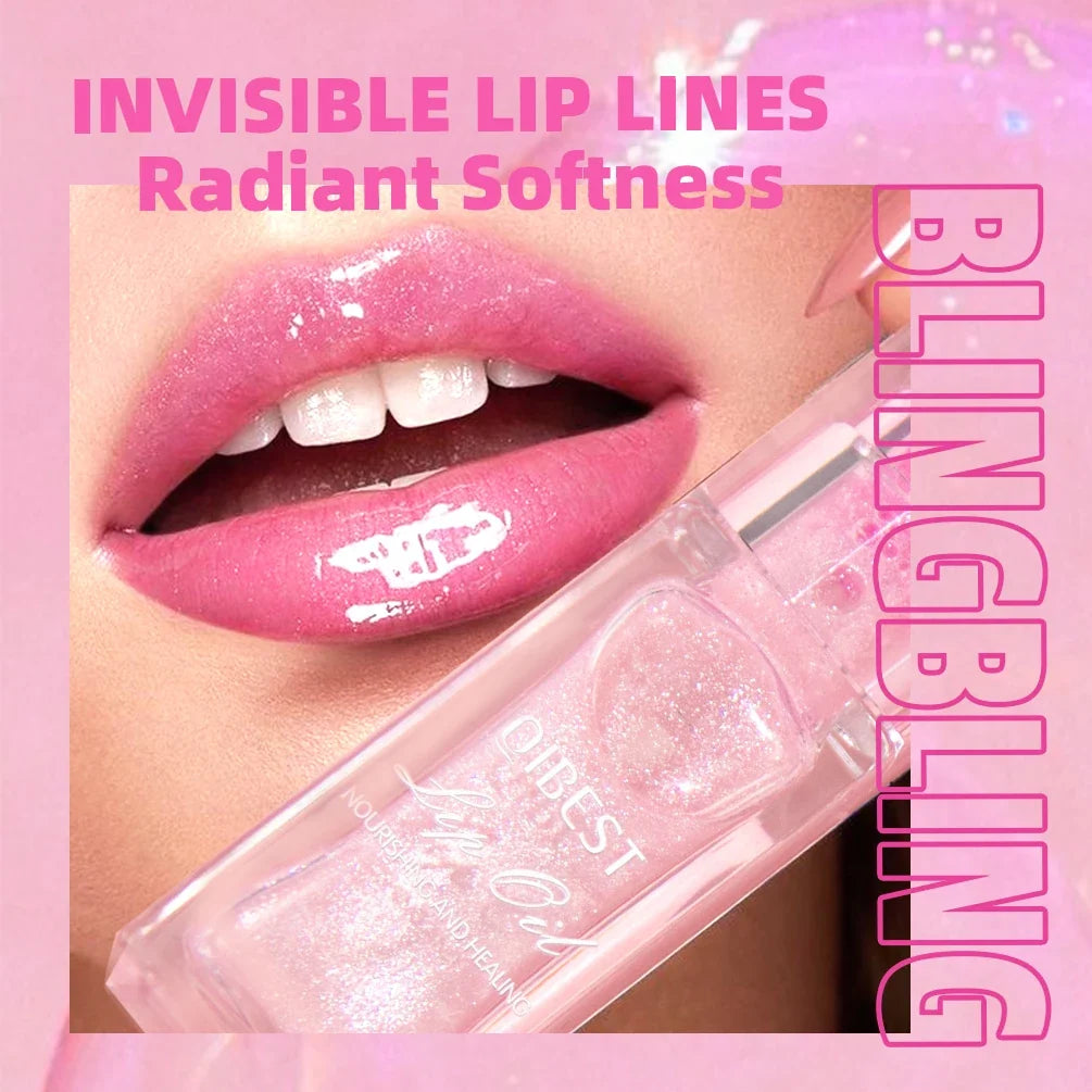 QIBEST Color-Changing Lip Oil – Hydrating Pearlescent Gloss