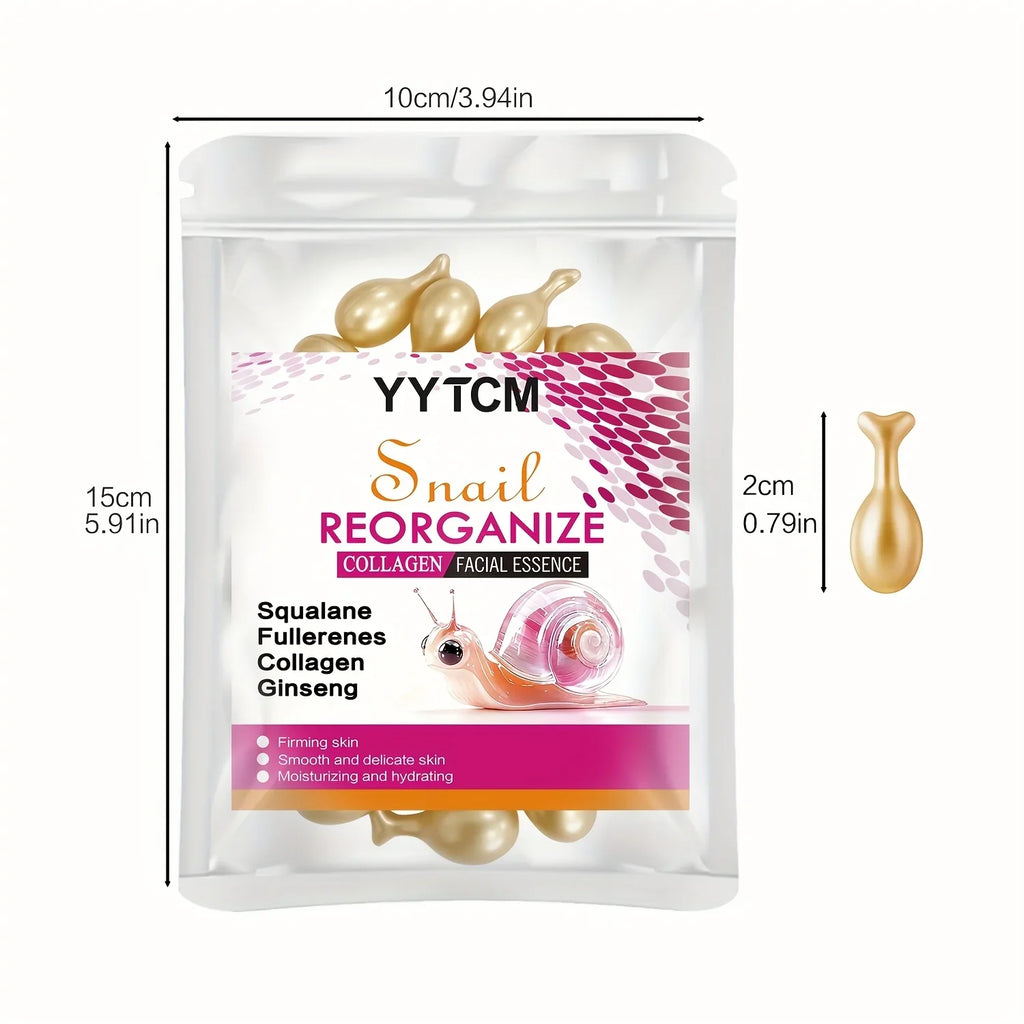 Snail Collagen Essence Capsules | Squalane & Ginseng Serum