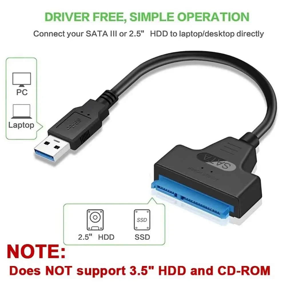 USB 3.0 to SATA III Adapter Cable | 2.5" HDD & SSD 6Gbps