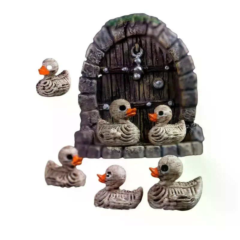 20 Pcs Skull Duck Resin Figurines | Gothic Halloween Decor