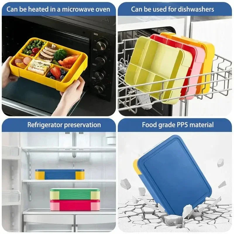 Bento Box Adult Lunch Containers 6 Compartment Adults Kids Toddler