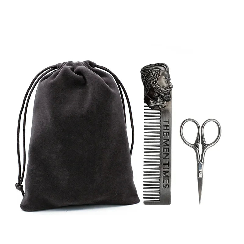 Beard Shaping Template & Wood Comb – All-in-One Grooming Tool
