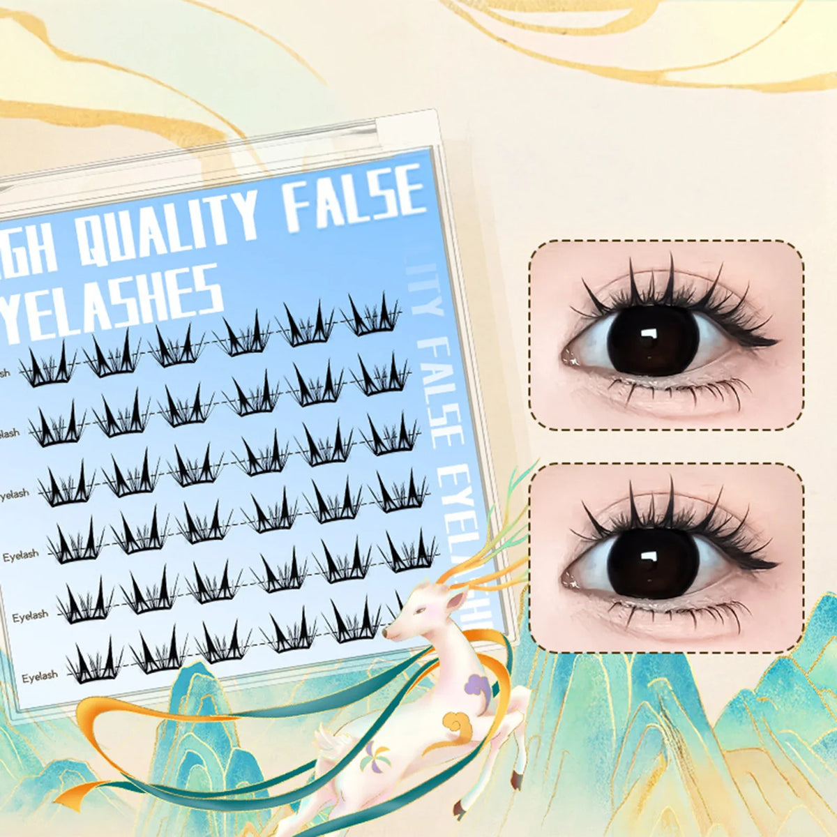 Glue-Free Self-Adhesive Cluster Lashes | Wispy 7–13mm Extensions