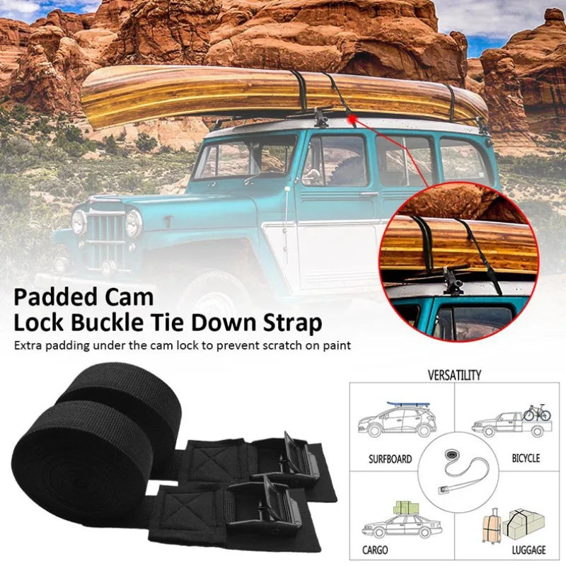 Heavy-Duty Kayak & Roof Rack Straps – Surfboard & Bike