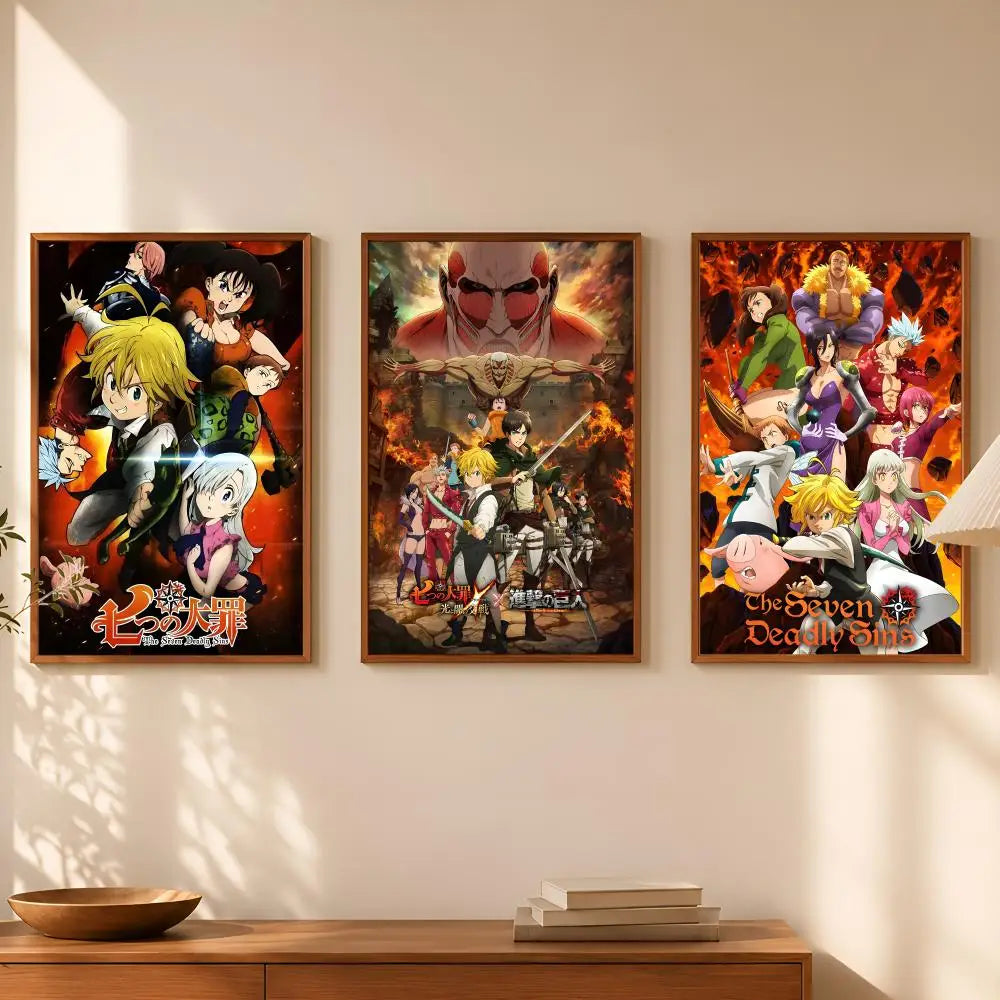 Seven Deadly Sins Anime Self-Stick HD PVC Wall Art Poster